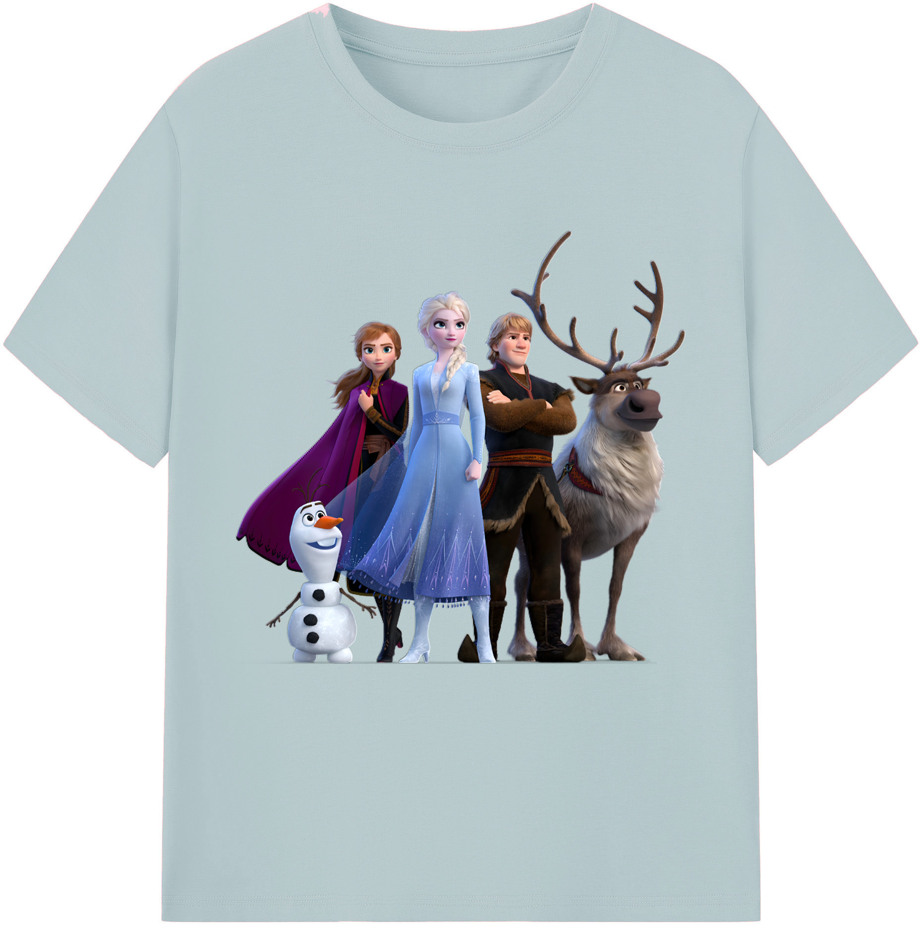 （画像用） アナと雪の女王 アンナ エルサ Frozen Anna Elsa 綿100％半袖Tシャツ（フロントプリント）